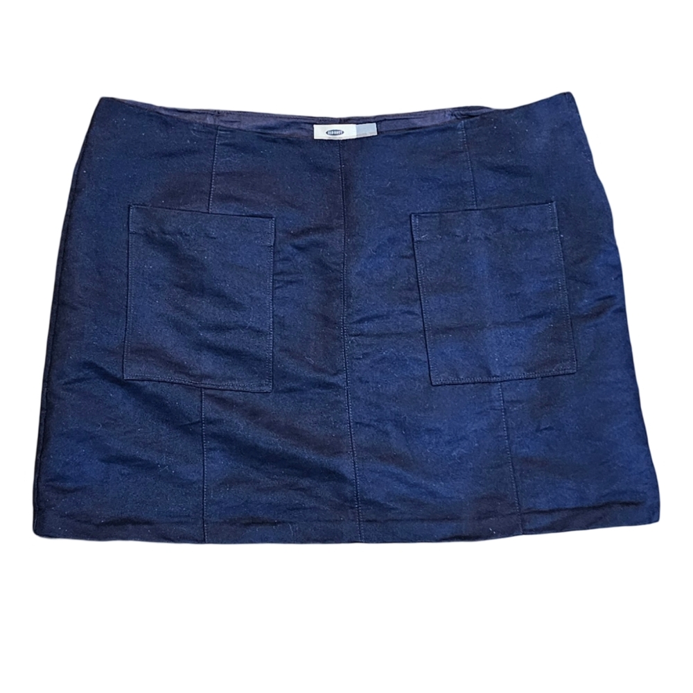 Women's Old Navy Lost at Sea Blue Faux Suede Short Mini Skirt Size 14